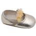 Angel Girls Gold Organza Flower Elastic Strap Crib Shoes 0-5 Baby - SophiasStyle.com